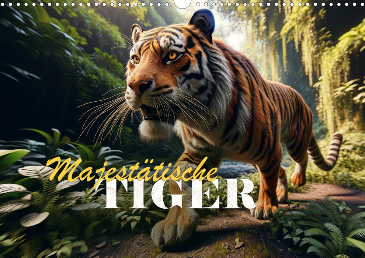 Deckblatt des Kalenders "Majestätische Tiger"