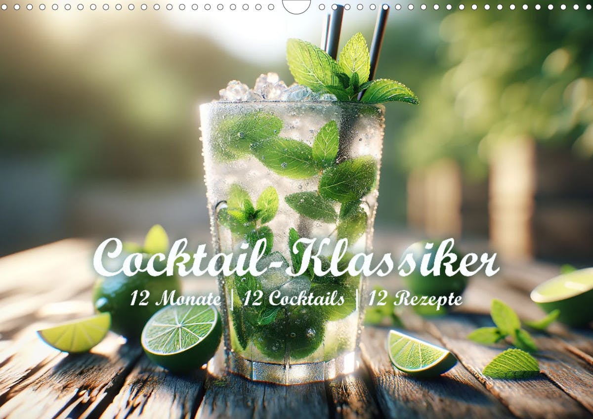 Deckblatt des Kalenders "Cocktail-Klassiker"