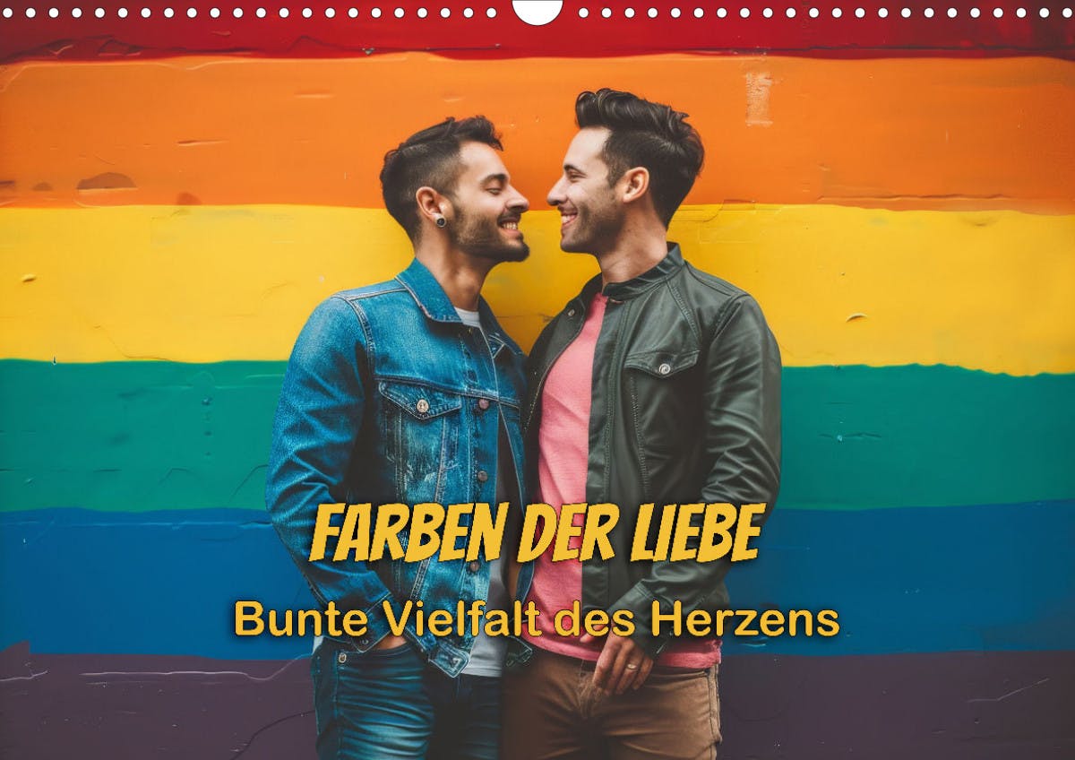 Deckblatt des Kalenders "Farben der Liebe: Bunte Vielfalt des Herzens"