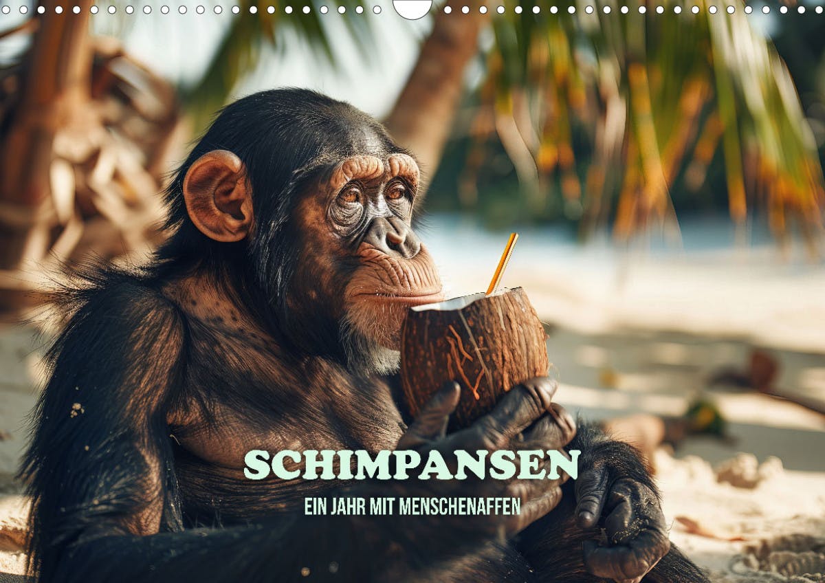 Deckblatt des Kalenders "Schimpansen - Ein Jahr mit Menschenaffen"