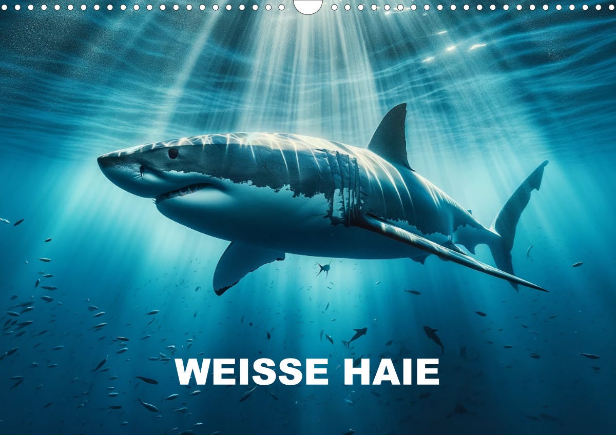 Deckblatt des Kalenders "Weiße Haie"